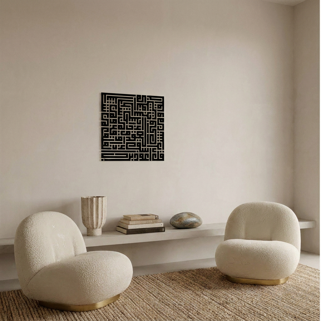 Surah Al-Falaq - Square Kufic Metal Wall Art