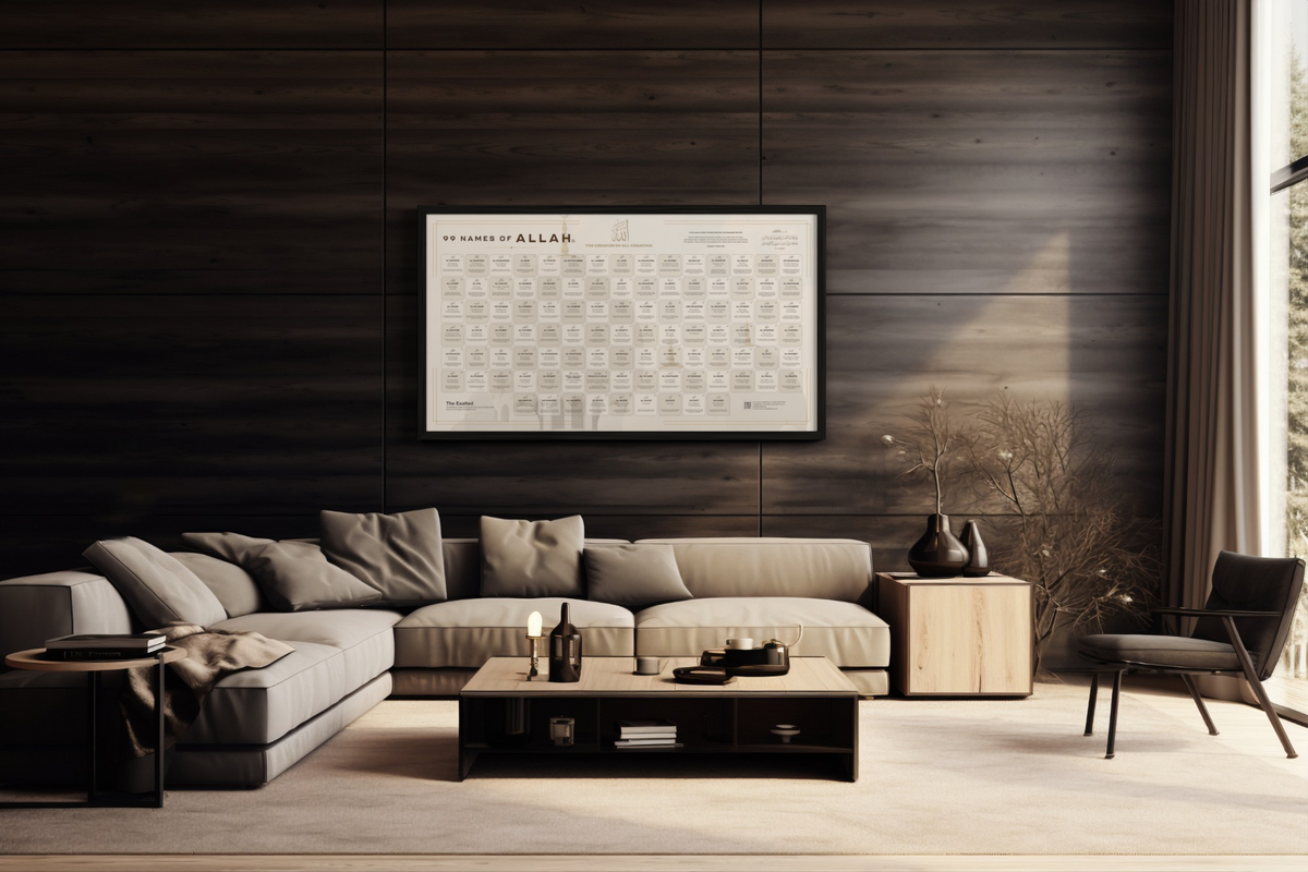 99 Names of Allah – White Islamic Educational Wall Artwork