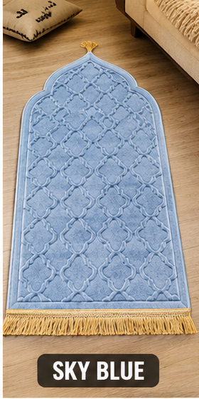 Premium Islamic Prayer Mat – Raschel Fleece