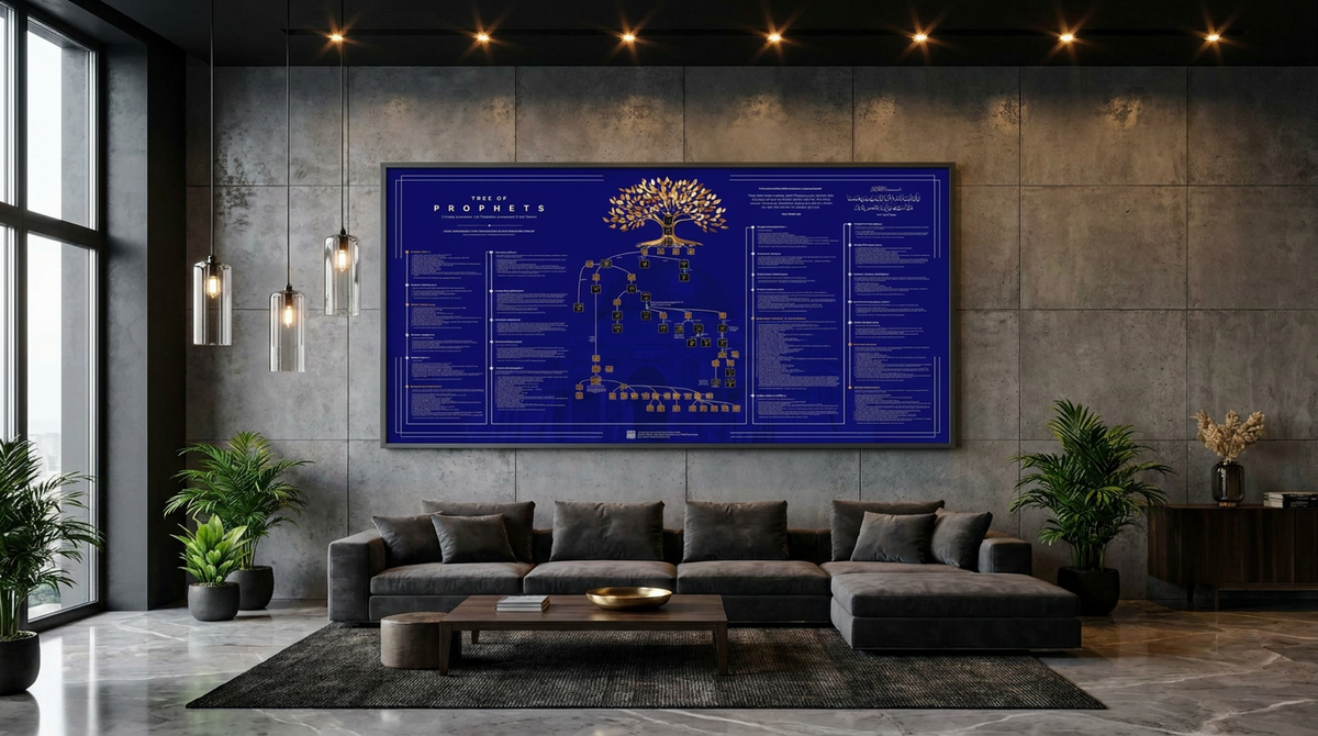 Tree of Prophets - Dark Night Islamic Educational Wall Artwork (Artwork Only)