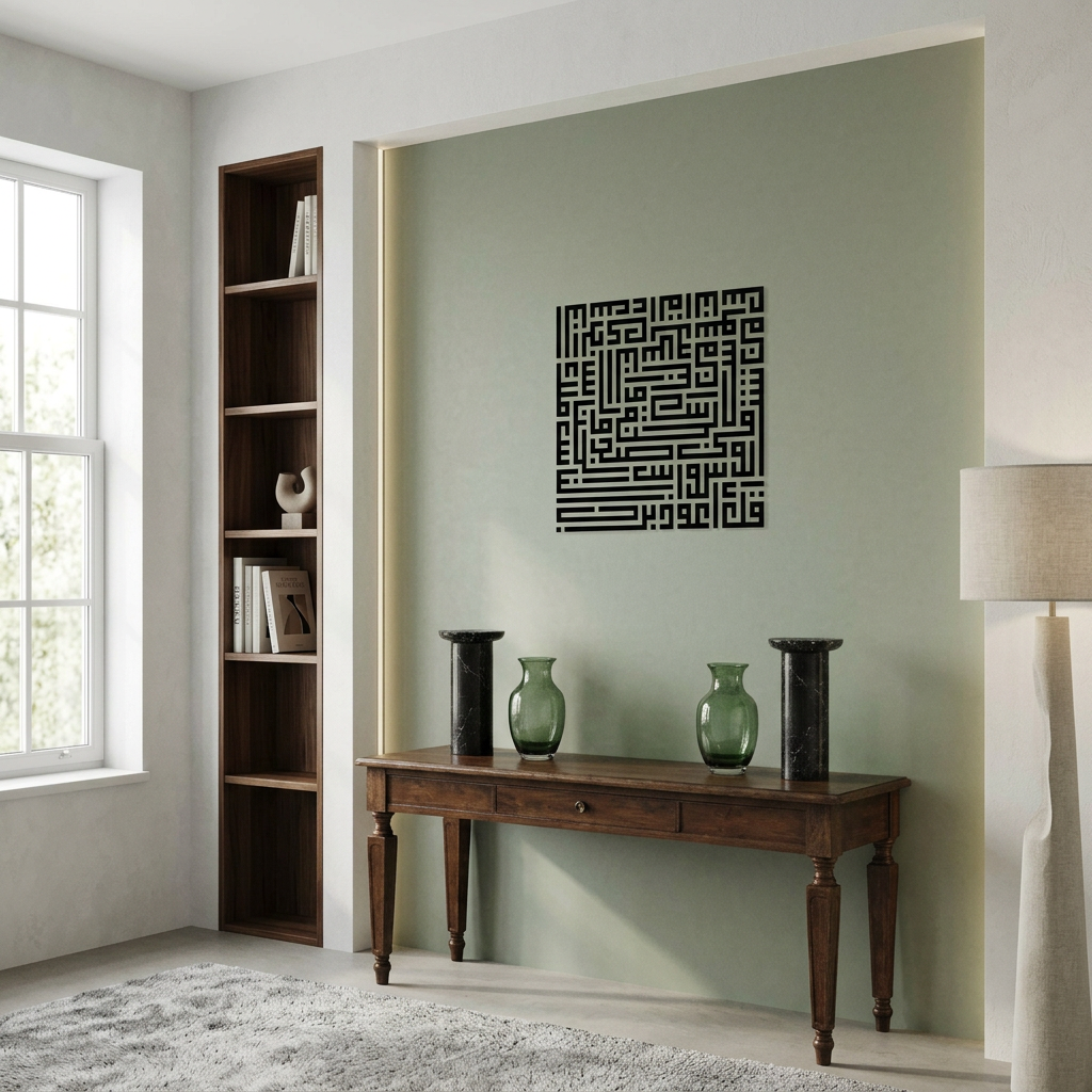Surah An-Nas – Square Kufic Metal Wall Art
