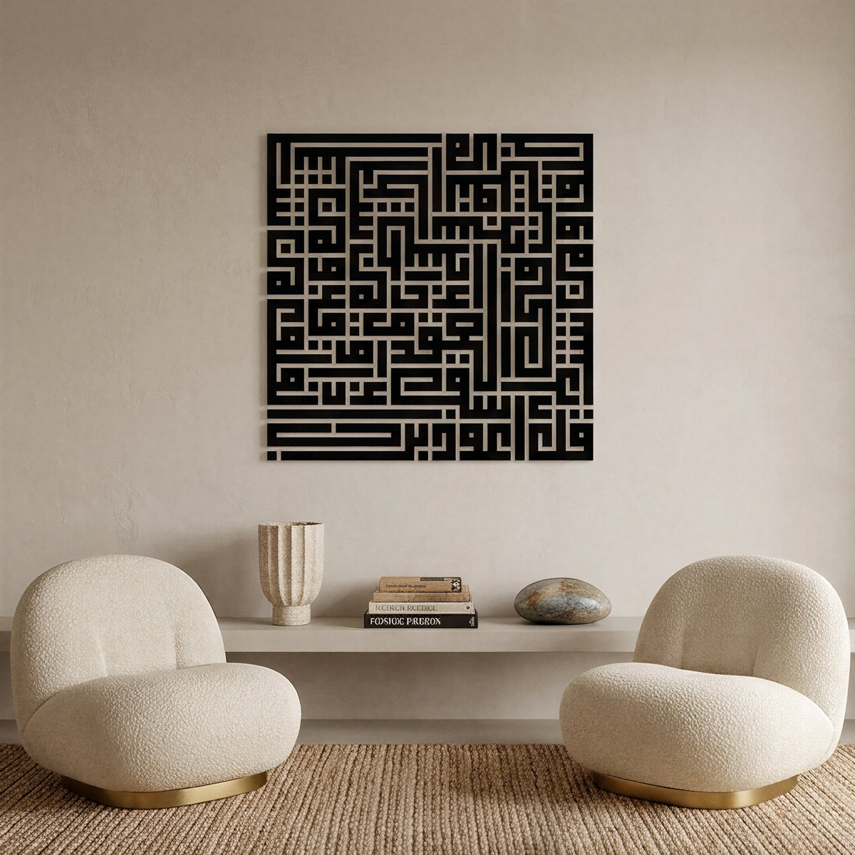 Surah Al-Falaq - Square Kufic Metal Wall Art