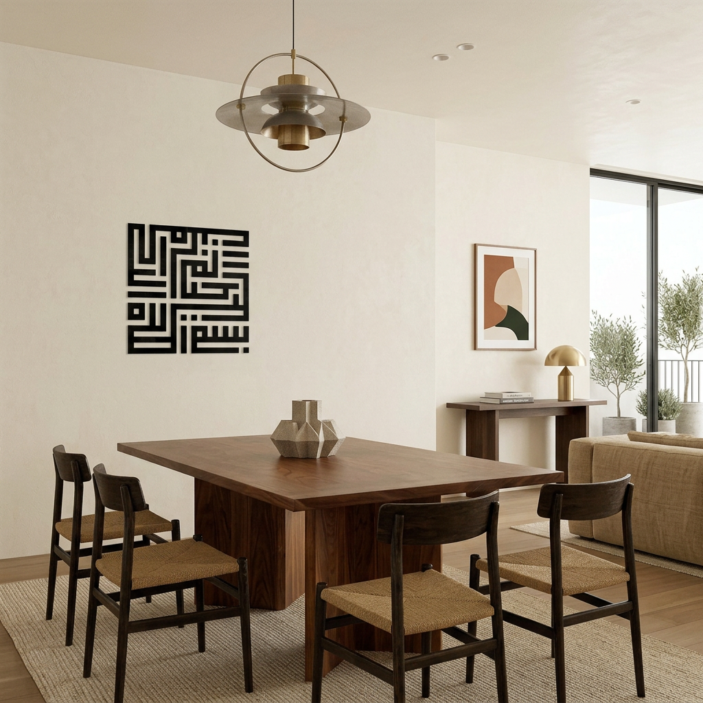 Bismillah Ar-Rahman Ar-Raheem - Square Kufic Metal Wall Art