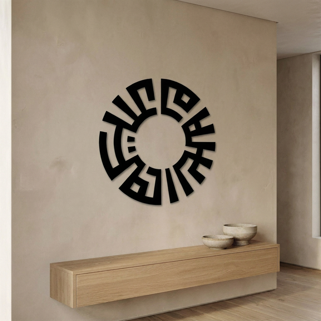 As-Salaamu Alaikum - Circular Kufic Metal Wall Art
