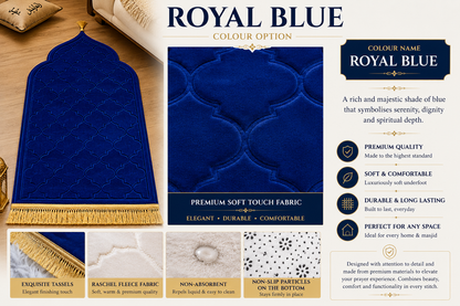 Premium Islamic Prayer Mat – Raschel Fleece
